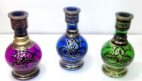Chichas Farida de luxe dorées, peintes et gravées à la main, modèle bohème Farida, vase en verre égyptien pour fumer la chicha