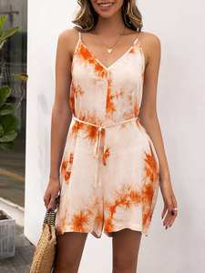 Mono informal para mujer, ropa de playa sin mangas, mono Sexy bohemio, Mono corto para mujer, vestido playero - Product Image 4