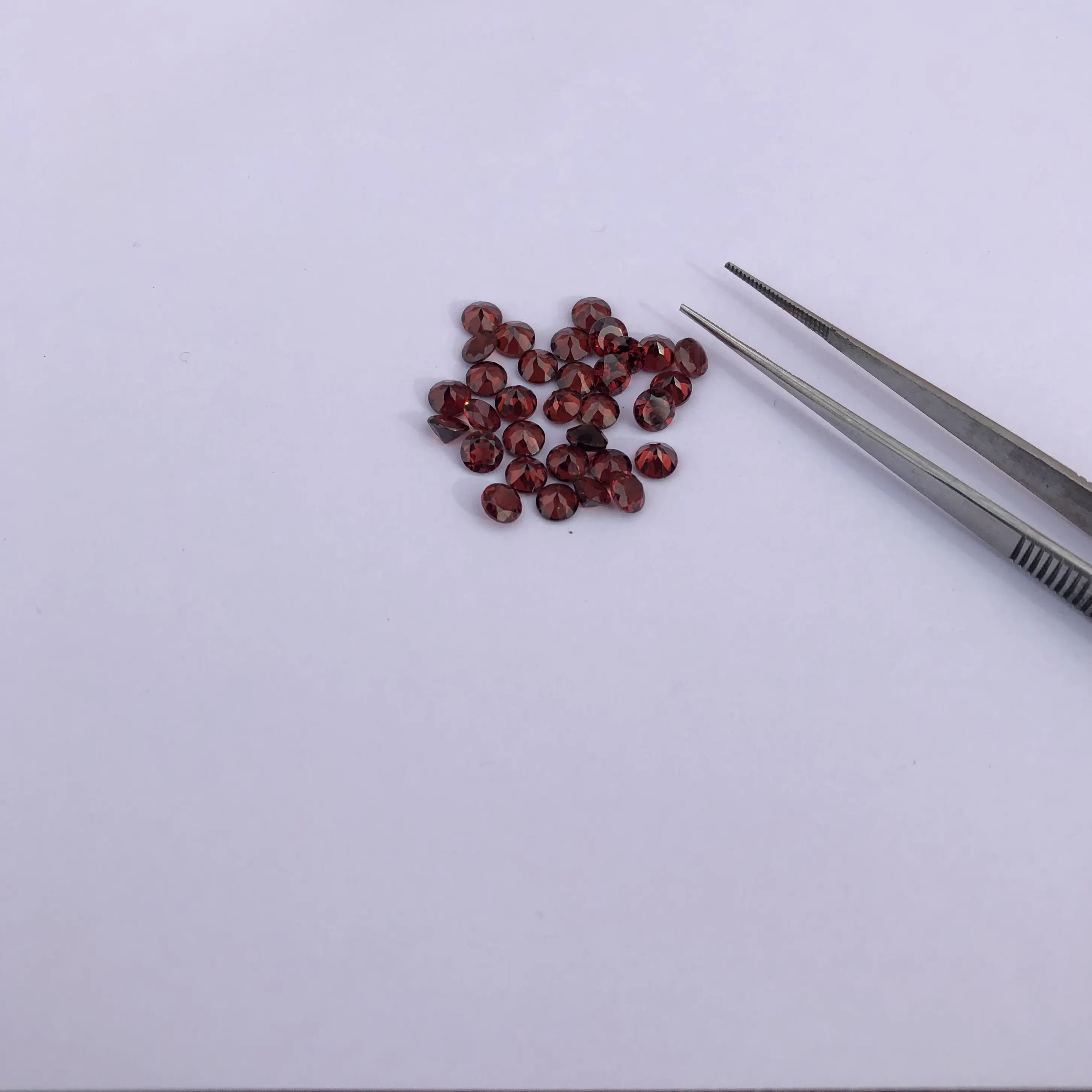 1.5 מ""מ נופך אדום טבעי חיתוך עגול מחיר סיטונאי רופף אבני חן יקרות למחצה קנה עסקה מספק ייצור תכשיטים