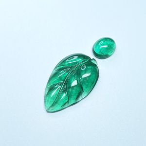 BIRON laboratoire hydrothermal cultivé émeraude colombienne pierres précieuses en gros envie de perles d'émeraude en forme de feuille spéciale - Product Image 2