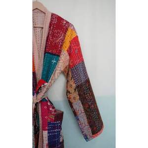 Robe de bain en coton imprimé à la main, tenue de plage, Kimono, 1 pièce - Product Image 5