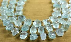 Pierres précieuses naturelles brutes en aigue-marine, 20 pièces, forme inégale, fabrication de bijoux rugueux, Collection de pierres bleues, coupe de Style - Product Image 3