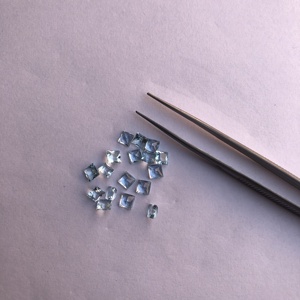 Piedra preciosa de corte princesa de Topacio azul cielo Natural de 2mm, precio de fábrica al por mayor suelto a granel, Compre Ahora del fabricante que hace joyas - Product Image 1
