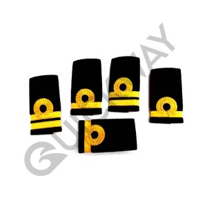 Best Sale Quality Embroidered Epaulette Shoulder Boards Customized <b>Black</b> Gold Color - Product Image 2