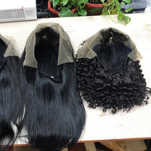 Perruque lace Wig Remy à boucles, perruque cheveux humains vierges lisses, bouclée et vierge, haute qualité, prix de gros - Product Image 4