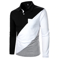 Polo à manches longues en mélange de coton et de polyester sur mesure polo à manches longues t-shirts polo chemise à manches longues pour hommes ajusté