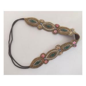Diadema bordada a mano más vendida, cuentas hechas, diademas de moda de ojo de Marqués Esmeralda para niñas - Product Image 1