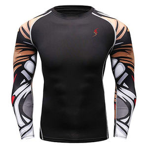 T-shirt de compression à impression personnalisée, t-shirt entièrement imprimé, rashguard MMA Bjj Fitness - Product Image 4