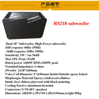 Subwoofer RS218 avec woofer 2X18 "Haut-parleur extérieur et intérieur haute performance basse fréquence