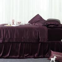 Parure de lit en soie, avec 1 drap plat et 2 taies d'oreillers, vente en gros,