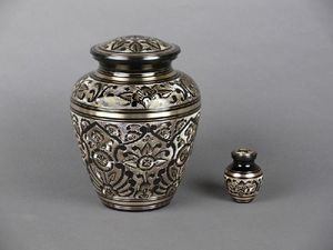 Urne funéraire classique en métal brun pour adultes Vente en gros Fourniture funéraire Prix moins cher Cendres Niche - Product Image 2