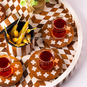 Bandeja de madera con incrustaciones de hueso blanco hecha a mano, bandeja de madera personalizada estilo Ángel para uso doméstico en Hotel, bandeja de almacenamiento de madera de alta calidad - Product Image 3