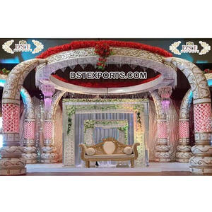 Mandap de Boda con Pilares de Colmillos de Elefante, Mandap de Boda Malayo con Pilares de Colmillos de Elefante para Ceremonia India, Fabuloso Mandap de Boda con Cuatro Pilares, Reino Unido - Product Image 1