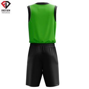 Vêtements de sport d'équipe pour hommes, 3 pièces, impression par Sublimation, rayé, noir vert et blanc, vêtements élégants, nouveau Design, ensemble d'uniformes de basket-ball - Product Image 2