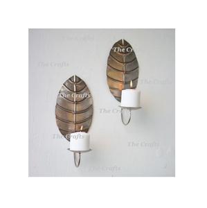 Set Of Two Wall Decoration <b>Candle</b> Holder In Aluminium Gold Color Customized Size Wall <b>Hanging</b> <b>Candle</b> Holder - Product Image 2