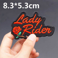 Patchs brodés à repasser Lady Rider, badge Bad Girl, accessoires de décoration pour veste en cuir de motard, appliques