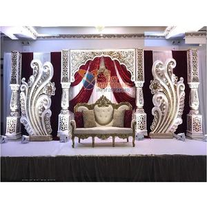 การตกแต่งเวทีงานเลี้ยงฉลองสมรสแบบชาวตамиล สีขาวทอง การจัดเวทีงานแต่งงานแบบอินเดีย การจัดเวทีงานแต่งงานแบบดั้งเดิมของอินเดียใต้ แคนาดา - Product Image 1