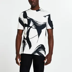 Großhandelspreis individuell bedruckt O-Ausschnitt Slim-Fit Freizeittücher Herren Kurzarm-T-Shirts für Jungen