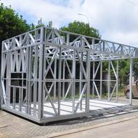 Fertige leichte Stahlrahmen Bambus Bungalow Holz Design Garten Studio Kabine Chinese Hotel Shop 3D Modell Design leichte Stahlrahmen