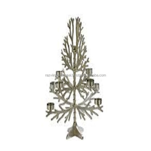 <b>Silver</b> 8-Arm Metal <b>Candlestick</b> Holder for Home Decoration or Easter Event Elegant Candelabra for Wedding or Festive Occasions - Product Image 1