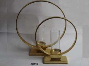 Two Tone <b>Black</b> and Gold Hurricane <b>Candle</b> <b>Holder</b> in Made in Cast Aluminium Home Decoration Metal <b>Candle</b> <b>Holders</b> - Product Image 5
