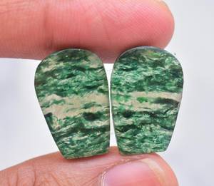Lot de pierres précieuses Aventurine naturelles, 2 pièces, Cabochon Bio Aventurine, vrac, pour boucles d'oreilles - Product Image 2
