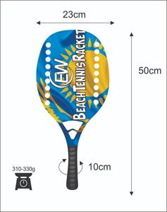 Raquettes de beach tennis personnalisées en carbone et fibre de verre, avec vos logos, combinaisons de couleurs, poids 310-330g, longueur 50cm - Product Image 1