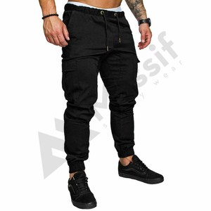 Pantalon de jogging fuselé taille haute pour homme Pantalon de sport décontracté en laine pantalon de sport léger noir - Product Image 6