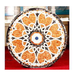 Mesa de centro con incrustaciones de mármol, hecha a mano, colorida - Product Image 1