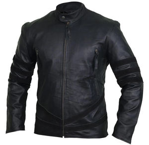 Chaqueta de corredor de cuero a rayas negras Ropa deportiva de talla grande con característica transpirable - Product Image 1