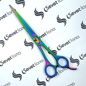 Kéo Tỉa Lông Chó Fenice Nhật Bản 440c, Kéo Cắt Thẳng Hình Cầu Vồng Màu Chuyên Nghiệp Cho Thú Cưng 7.0 7.5 8.0 Inch - Product Image 2