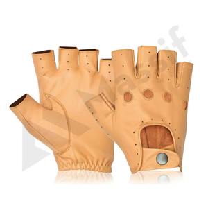 Guantes de cuero cómodos y suaves de medio dedo para uso diario Guantes de conducción de fitness antideslizantes de invierno - Product Image 3