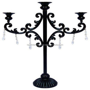 Candélabre élégant en aluminium à 5 bras, fait main, en forme de boule de cristal, nickelé noir, écologique et durable, RAZVI INTERNATIONAL - Product Image 2