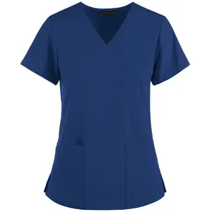 Nurse Uniform Scrub Women Solid large Short Sleeve Nurses Healthcare Therapist Workwear nurse hospital uniforms