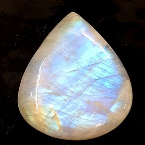 Pierre de lune arc-en-ciel naturelle, cabochon, pierre précieuse en vrac, feu bleu, fabrication de bijoux, collier, lot en gros - Product Image 6