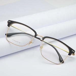 Populaire haute qualité homme femmes carré optique luxe titane lieu de travail style d'affaires montures de lunettes - Product Image 1