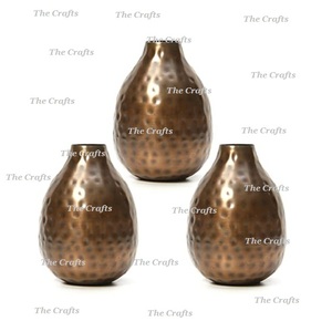 Jarrón de flores artificial de latón martillado de calidad exclusiva para bodas y decoración del hogar, accesorios, maceta. - Product Image 5