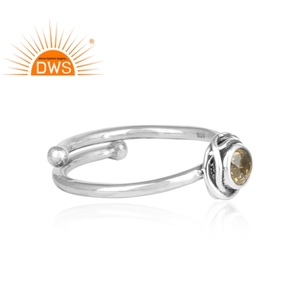 Bague enveloppée en Citrine jaune naturelle, pierre précieuse naturelle, argent Sterling 925, fabrication de bijoux - Product Image 3