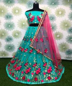 Tendance Banarasi soie broderie séquence travail lehenga choli avec dupatta vêtements de fête prix de gros vêtement ethnique alphanumero - Product Image 1
