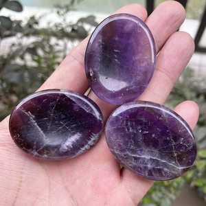 หินอะเมทิสต์สีม่วงกังวลมือแกะสลักนิ้วหัวแม่มือหินคริสตัลบำบัด - Product Image 5