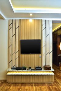 Mueble para TV Arion HPL, Diseño Moderno y Sencillo, Natural, para Sala de Estar, Hogar, Hotel, Mueble de Madera para Equipos Multimedia - Product Image 2