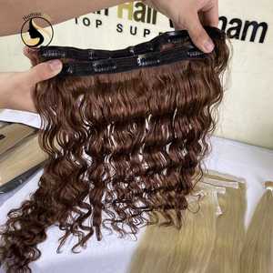 Lagee — Extensions de cheveux humains vierges à Double Drawn, 100% de densité, kit d'extension de cheveux humains vierges vierges humains de haute qualité avec Clip - Product Image 5