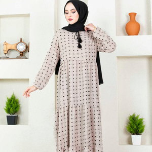 Shabby Chic Modeste Mode Abaya Tunique Hijab Robe Lycra Matériel Turc Style Ethnique pour Adultes - Product Image 1