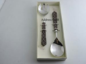 Outils de cuisine et ustensiles de cuisine en acier inoxydable dernier modèle ensemble de service à salade ensemble de cuillère fourchette avec manche en os vaisselle couverts - Product Image 5