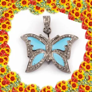Паве Бриллиантовая бабочка кулон ювелирные изделия для Рождественский подарок
