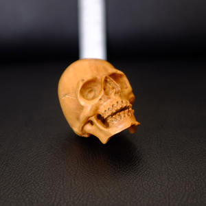 Hand Carved Wood <b>Skull</b> 100% in Handmade - Product Image 1