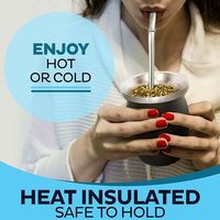 Vente en gros 8oz double paroi en acier inoxydable Yerba Mate gourde tasse avec paille mate tasse avec ensembles de paille