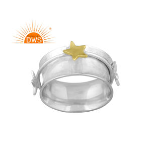 แหวนสปินเนอร์ทำมือรูปดาวทำด้วยมือเงิน925เป็นของขวัญสำหรับผู้หญิงสำหรับคอลเลกชันของเธอ - Product Image 1