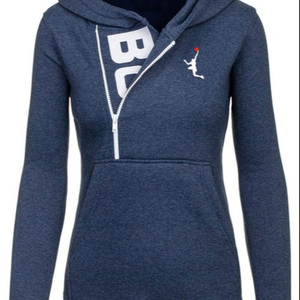 Sudadera con capucha personalizada para mujer, con logotipo personalizado, informal, con media cremallera - Product Image 1