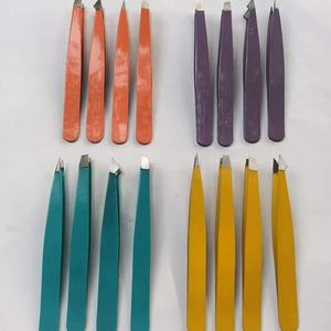 Lot de 4 instruments de beauté de qualité médicale de haute qualité Pince à sourcils professionnelle Pointes inclinées en acier inoxydable - Product Image 2